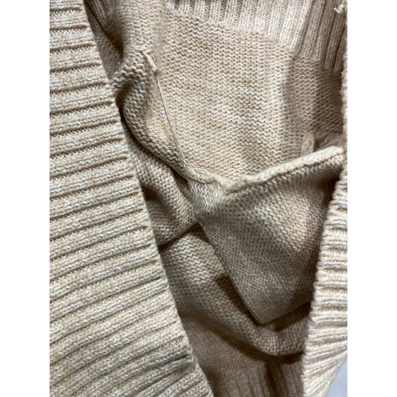 Born Fly Sweater Embroidered Modern Cowl Mockneck Mens Small Oatmeal Heather - Picture 9 of 11